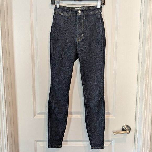 Everlane The Way-High Skinny Jeans Size 25 Regular Dark Wash Denim Stretch - Picture 3 of 16
